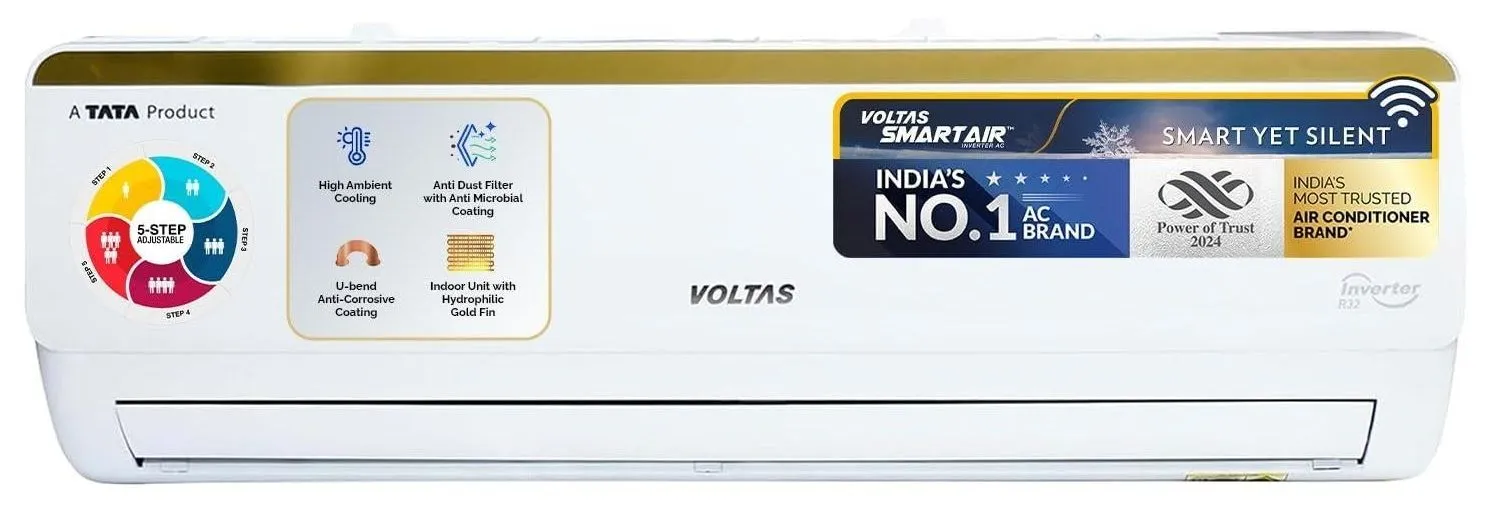 Voltas 1.5 Ton 3 Star Inverter Split AC (183V Vertis Smart Elite Gold)