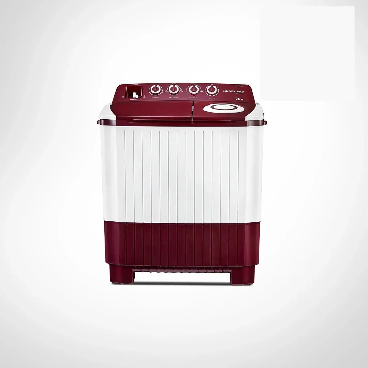 Voltas Beko 7 kg 5 Star Semi-Automatic Top Load Washing Machine (WTT70DLIM, Burgundy)