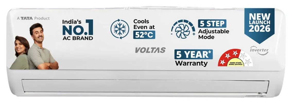 Voltas Split Air Conditioner, 1 Ton, 3 Star - 123INV Vectra Emerald