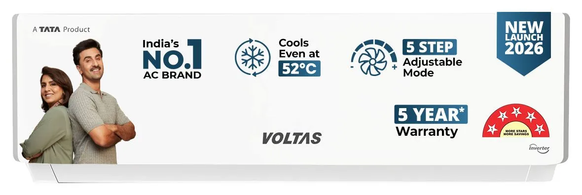 Voltas Split Air Conditioner, 2 Ton, 5 Star - 245INV Vectra Plush
