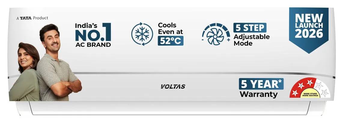 Voltas Split Air Conditioner, 1.5 Ton, 3 Star - 183INVHC Vectra Zenith